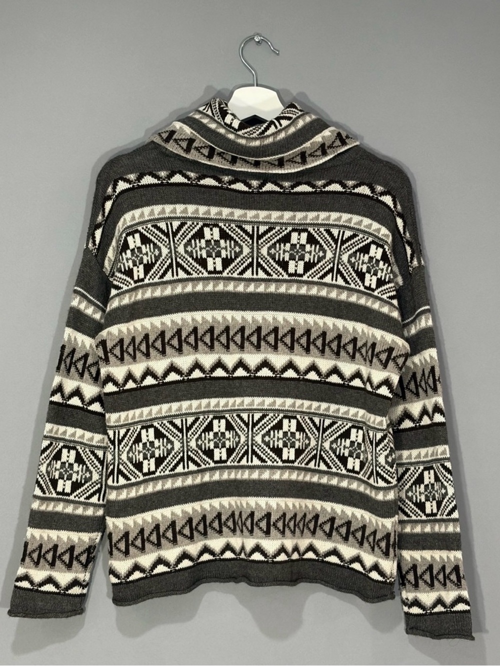 Vintage Ralph Lauren LRL Fair Isle Wool Funnel Neck Sweater XS - Picture 7 of 11
